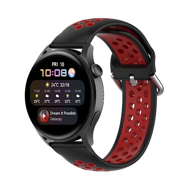 Dualfarget metallspenne justerbar silikonklokkestropp 22mm for Huawei Watch 3/Watch 3 Pro Multicolor D