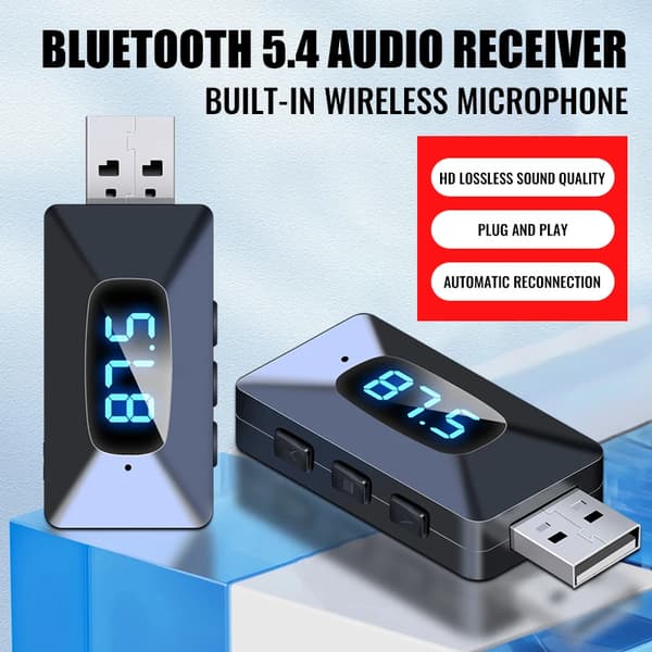 Bluetooth 5.4 FM-sändare Handsfree-samtal