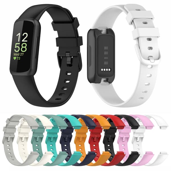 Silikonarmband för Fitbit Inspire3, storlek: L Black