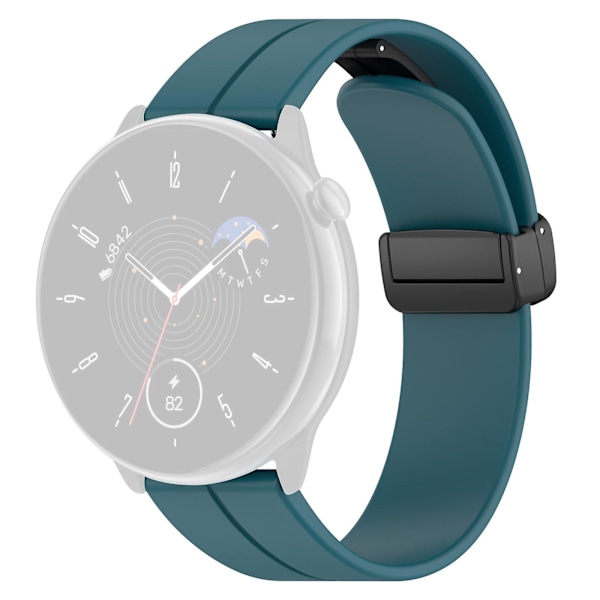 Magnetisk foldeluk 20mm silikone rem til Huami Amazfit Gtr Mini/ Gts 4/3/2 / Bip 3 Cyan