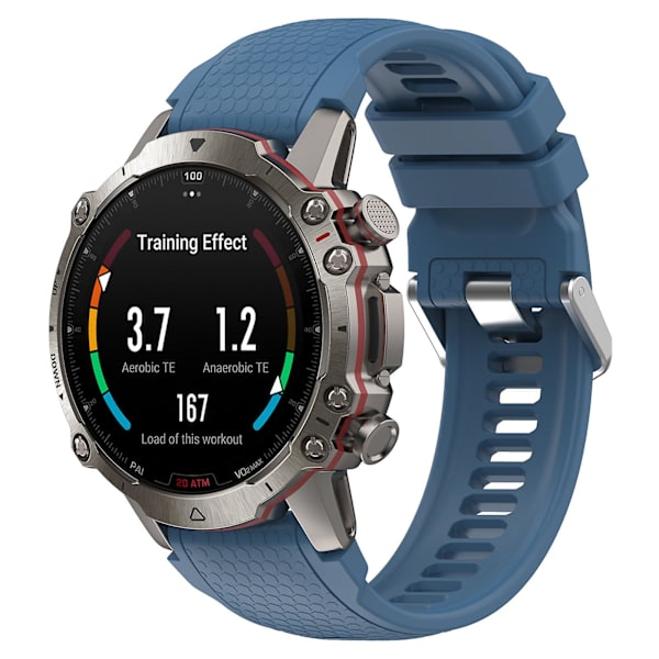 Silikonklokkebånd for Garmin MARQ/Approach S62/S60, Honeycomb Texture Replacement Watch Strap Blue