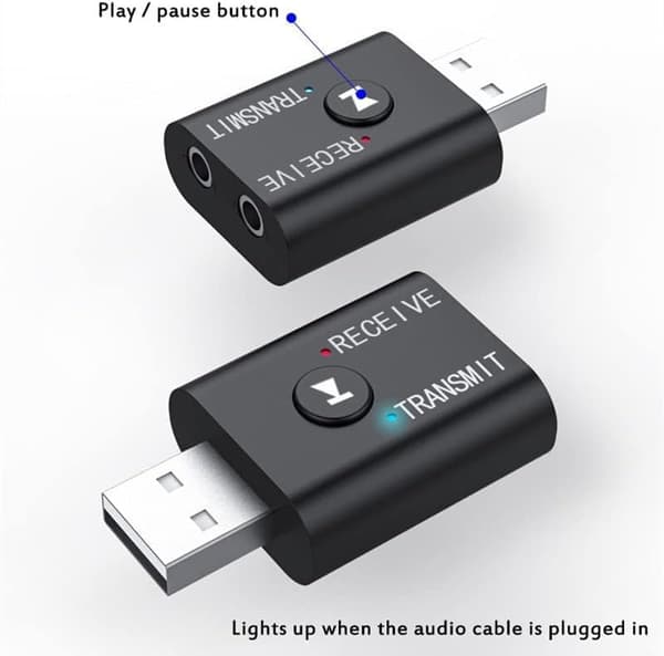 Bluetooth 5.0-modtager 2-i-1-sender 3,5 mm Aux