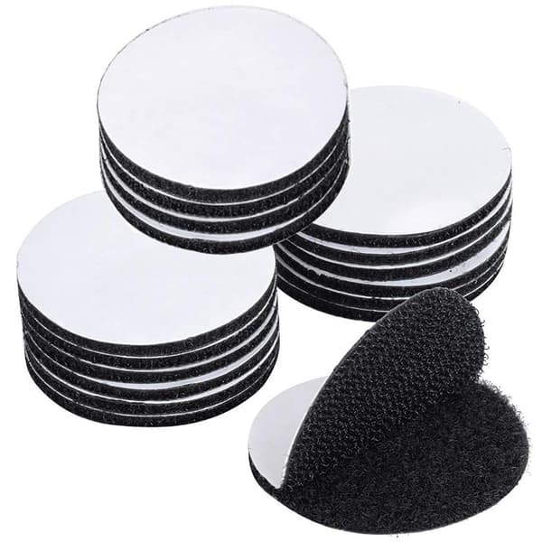 Velcro-lukninger - 30 pakker, stærk dobbeltklæbende, rund 50 mm (sort)