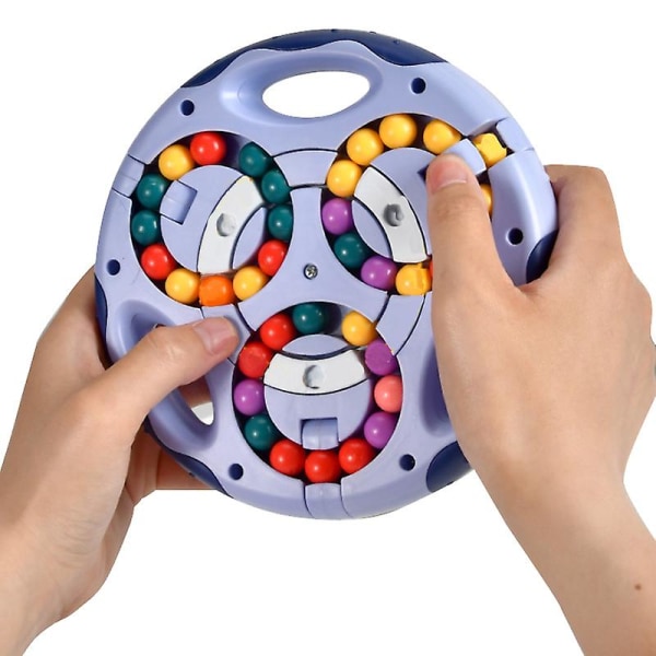 Roterende Magic Bean Legetøj Dekompressionslegetøj Roterende små perler Fidget Spinner Magic Cube Legetøj Børn Puslespil Pædagogisk Blue