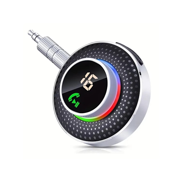 Bluetooth 5.3 -vastaanotin autoon, 3,5 mm:n aux-sovitin, LED-akunäyttö RGB-tunnelmavalaistuksella, langaton äänivastaanotin