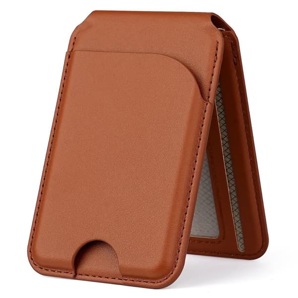 Magnetisk lommebok kortholder med justerbar telefonstativ Brown