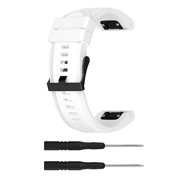 Garmin Fenix 5X (26mm) -silikoniranneke White