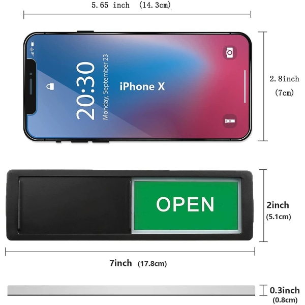 Öppna stängd skylt, öppna skyltar sekretess skjutdörr skylt indikator Black-open close sign