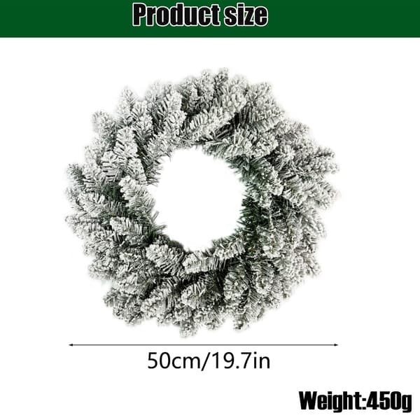 50 cm flokket grangirlander med 95 tupper