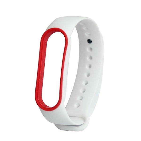 Til Xiaomi Mi Band 5 Tofarvet Tpe-urrem White Red