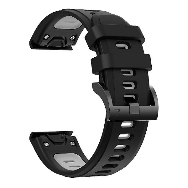 To-farvet silikoneurrem til Garmin Fenix 5X Sapphire Black Grey