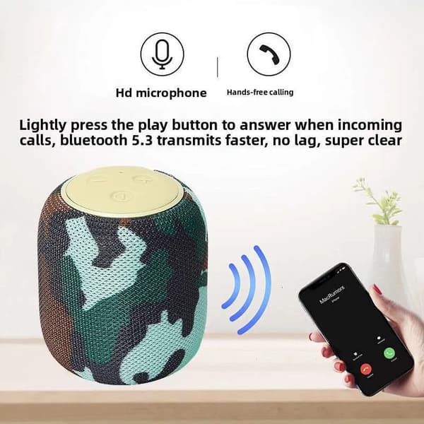 Bluetooth 5.3 Hifi Subwoofer Højttaler (Orange)