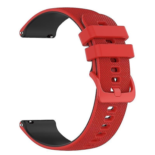 För Garmin Venu2 Plus/Venu Sq/Vivomove Grid Textur Silikon Klockarmband 20mm Tvåfärgad Rem Red Black E Garmin Venu 2 Plus