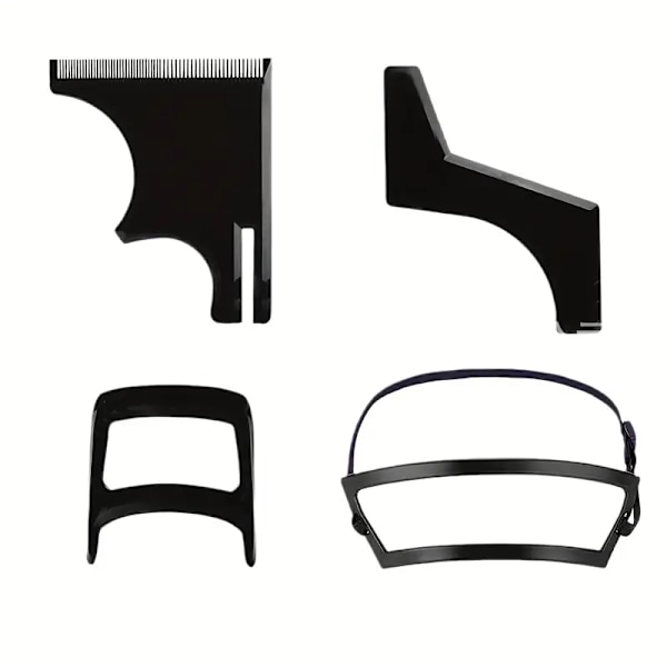 4-pack Skäggformnings- och Stylingkammar för Män (svart)