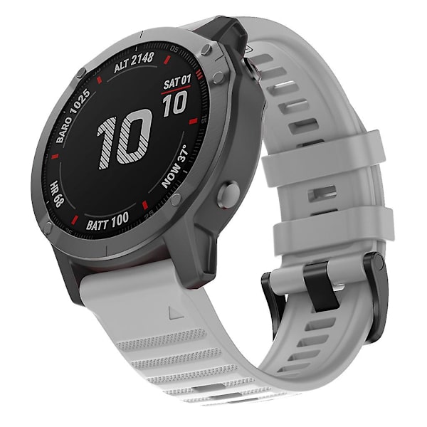 KLB-AWGJ-001 For Garmin Fenix 7X / 7X Pro Silikonurrem 26mm Konkav Punkt Håndleddsrem Grey