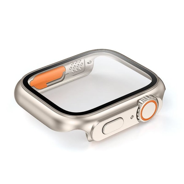 Karkaistu lasisuojakuori Apple Watch 8 7 45mm 41mm Pudotusta case anti-scratch watch Iwatchille 6 5 4 Se 44mm 40mm 40mm Starlight color
