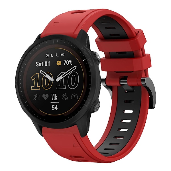 Silikonarmband för Garmin Forerunner 955 Red Black