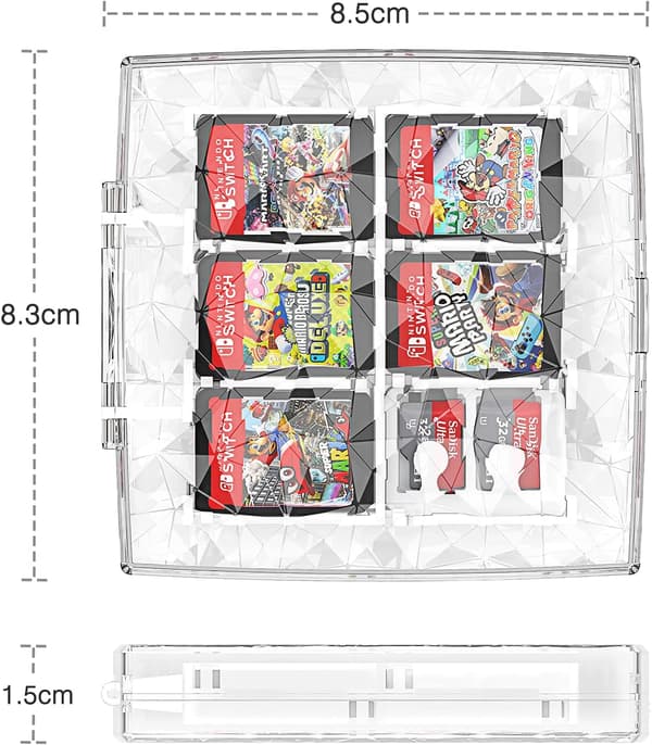 Spilkortetui - Til Nintendo Switch og Switch Lite, kan opbevare op til 12 spilkort (pink)
