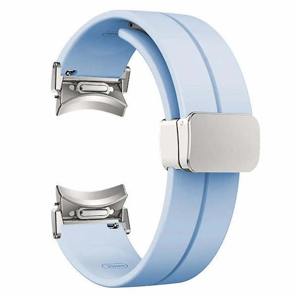 Til Samsung Galaxy Watch4 / Watch 5 / Watch6 Rem til håndled Blødt silikone urrem med magnetisk spænde Baby Blue