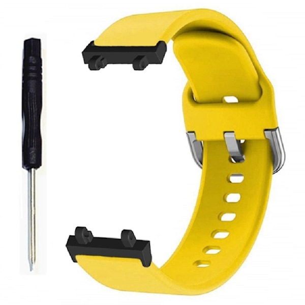 For Huami Amazfit T-Rex 2 Silikonurrem Justerbar Håndleddsrem med Firkant Pin Spenne Yellow