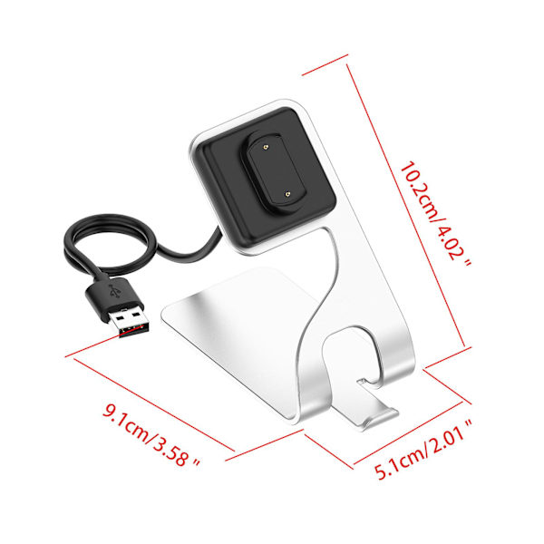 Magnetisk laddningsdocka för Huami Amazfit Gts3/gtr3/gtr3 Pro Silver