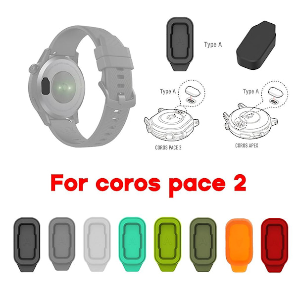 Silikon støvpropp - anti-støv deksel ladeport lokk for Coros-pace 2 42mm 46mm Orange