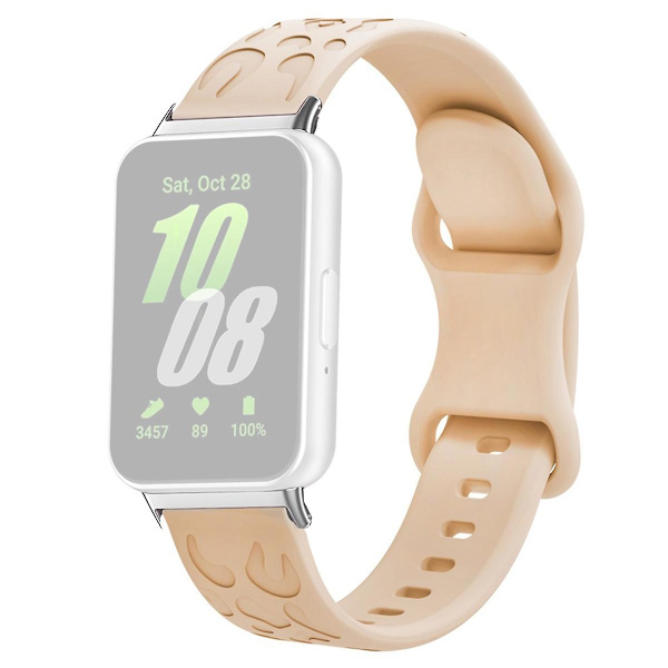 Til Samsung Galaxy Fit Silikonurrem Leopard Trykt Udskiftningsurrem - Pink Milk Tea