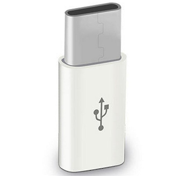 5 stk Lille Micro Usb til Usb-c Adapter Mobiltelefon Adapter Type-c Interface Data Line Converter til Samsung Xiaomi Huawei White