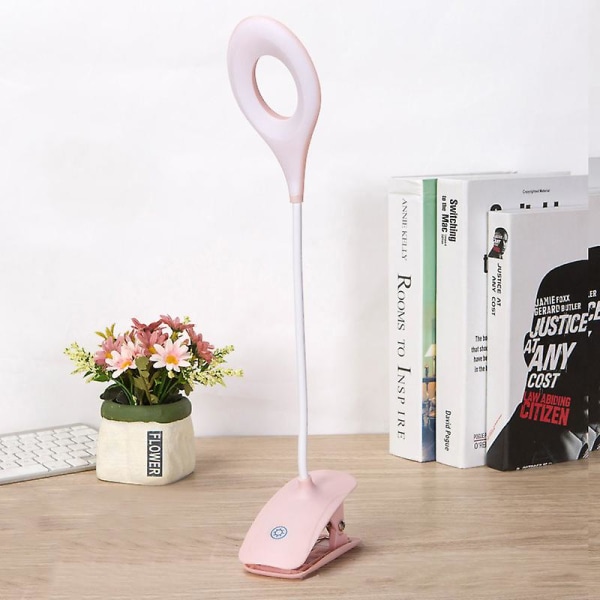 Led lyslæsende Light-eye Protect Seng Nat Skrivebordslampe svanehalsklemme pink