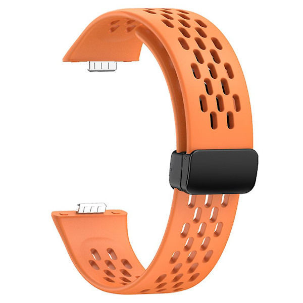 Huawei Watch Fit 3 -silikoniranneke, ontto hihna magneettisella taittolukolla Orange