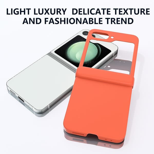 Etui til Samsung Galaxy Z Flip 6, hengselbeskyttelse Orange