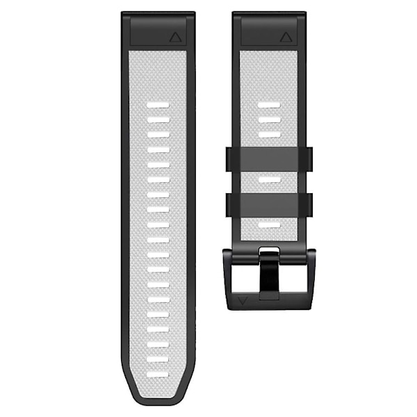 Dual-farge klokkebånd for Garmin Fenix 7 / Forerunner 965 / 955 / 945 / 935, diamanttekstur silikon erstatningsstropp White Black
