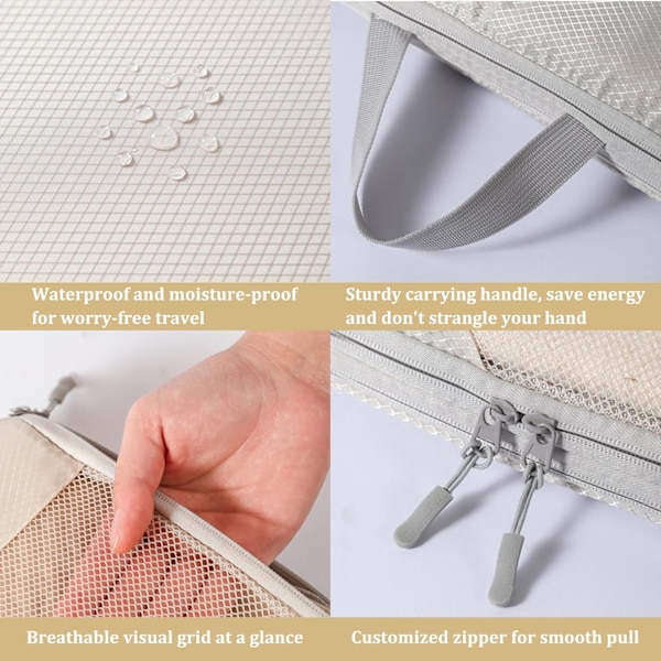 Resväska Organiseringsväska Set, 9-pack (Svart)