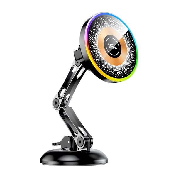 Magnetisk telefonholder til bil, 360° rotation, 15W trådløs oplader