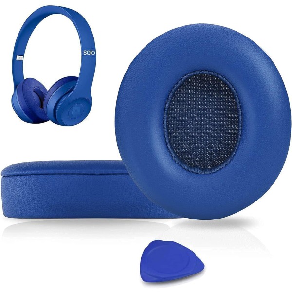 Öronkuddar kompatibla med Beats Solo2 & Solo3 trådlösa on-ear hörlurar blå