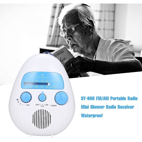 Mini Bruser Radio Vandtæt Badeværelse Radio Batteridrevet Fm/am Radio