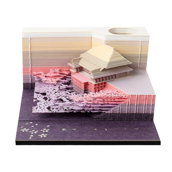 Notesblok - Kiyomizudera Tempel Sticky 3D Memo Pad (Lilla)