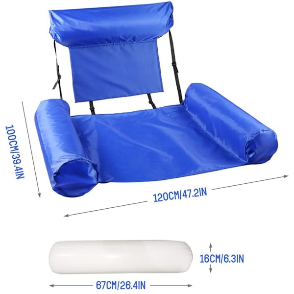 Deluxe Oppblåsbar Vannseng - Med Skumbrett (Rød)