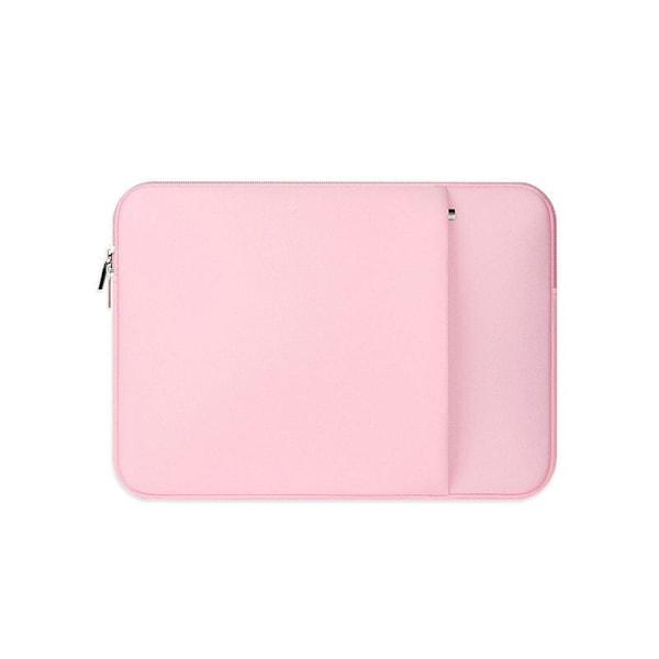 13 Tommers Laptop-Etui Myk Polstret Glidelåsdeksel Med Lomme Foran Og Tilbehørspose Rosa