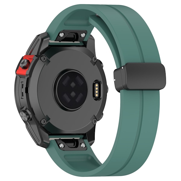 Silikonklockarmband 26mm Fällbart Spänne Klockarmband För Garmin Fenix 7x/7x Solar/tactix 7 Pro Green