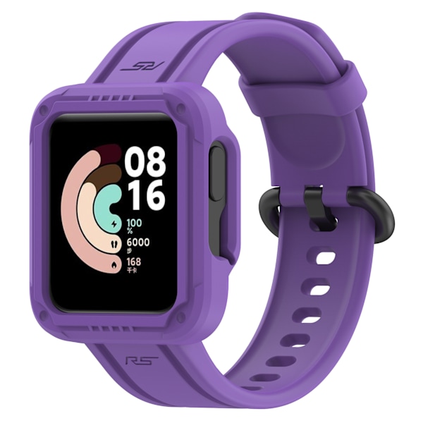 Passer til Redmi 1/Mi Watch Lite/Redmi 2/Mi Watch2 Lite Monokrom Silikon Integreret Urrem Purple