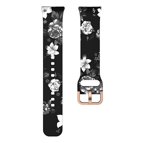 Ersättningsarmband i silikon med mönstertryck till Samsung Galaxy Fit3 Black Grey Flower