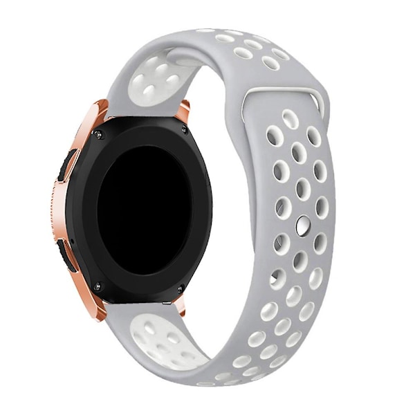 20mm hullet to-farget myk silikonklokkestropp for Samsung Galaxy Watch 42mm C Samsung Galaxy Watch 4