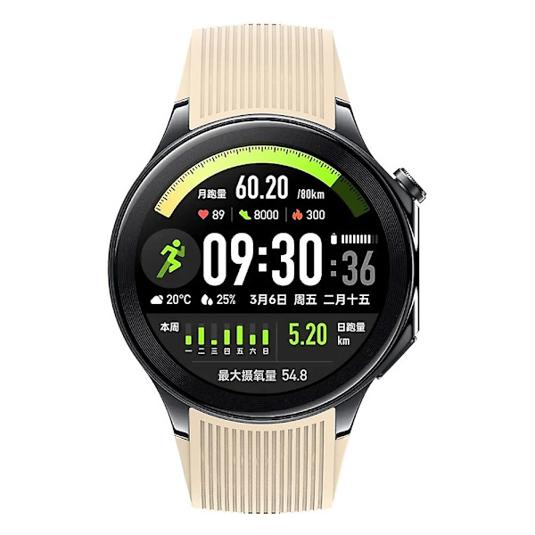 For Oppo Watch X udskiftning blød silikone rem justerbar urrem Beige