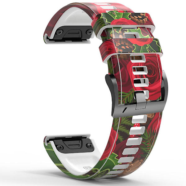 Hurtigudløselig urrem i silikone med trykt mønster til Garmin Forerunner 965/955/945/935 Style H
