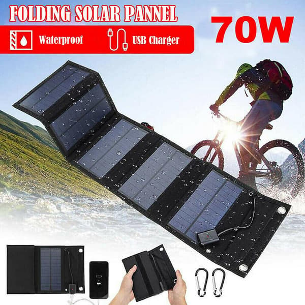 70w Sammenleggbar Bærbar USB-strømlader for Camping