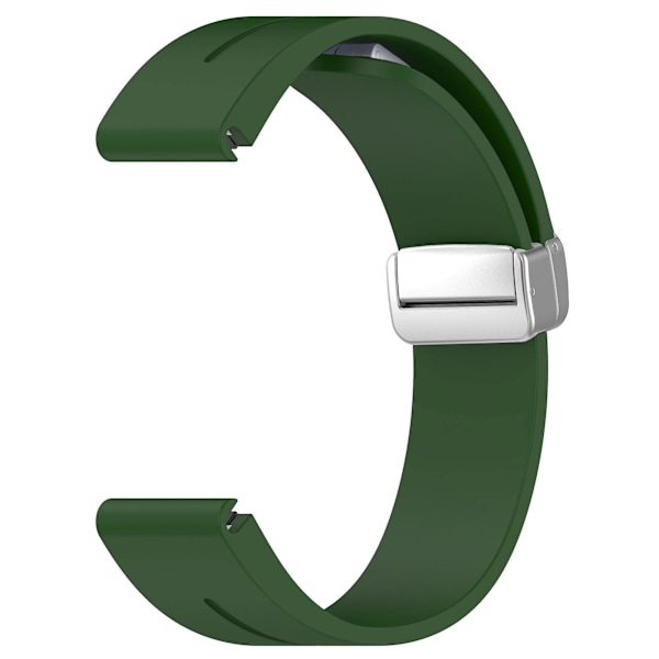 22mm Silikonihihna magneettisella hopeasoljella Huawei Watch Gt 4 46mm/samsung Galaxy Watch3 45mm/garmin Venu 3 Army Green