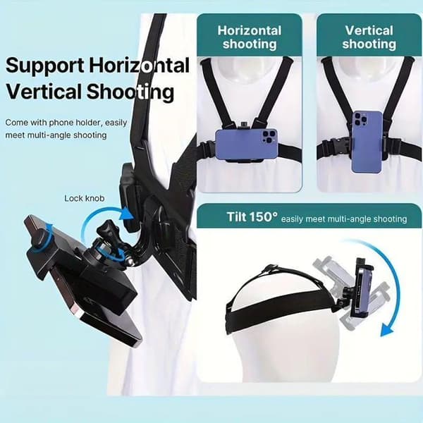 7-i-1 Tilbehørssett for Actionkameraer for Gopro/Telefon/Osmo Action