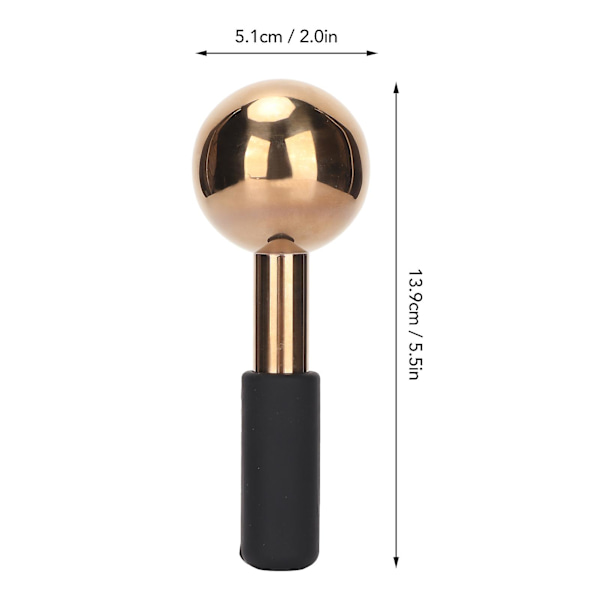 Ansigts-isglober i rosaguld, rustfrit stål, koldt isbold, reducerer rynker, anti-aging ansigtsmassagebold Black Handle