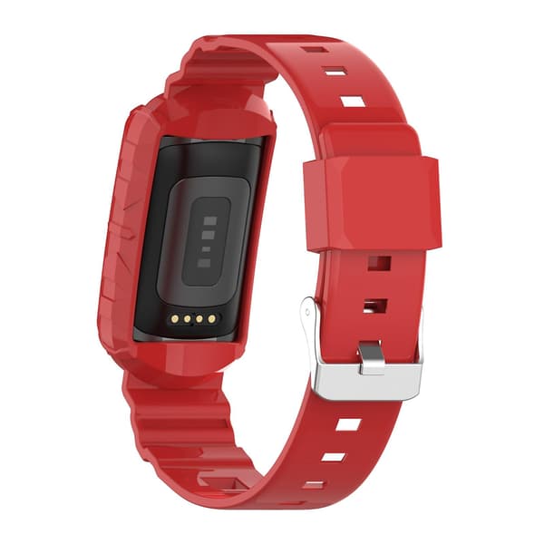 Silikon One Body Armor klockarmband för Fitbit Charge 5 Red